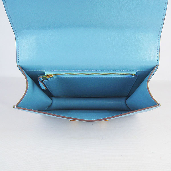 7A Hermes Oxhide Leather Message Bag Blue H017 - Click Image to Close